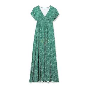 เดรสยาวสีเขียว คอวี แขนสั้น ทรงหลวม สไตล์ลำลอง สำหรับฤดูร้อน ใส่ไปเที่ยวชายหาดได้ ผ้าเนื้อบางเบา ผลิตโดยผู้ผลิตเสื้อผ้าสตรี - Product Image 4