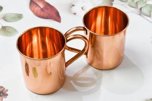 Copper mule mug <b>set</b> for premium festive gatherings hammered finish metal cups durable reusable dining serving mugs - Product Image 6