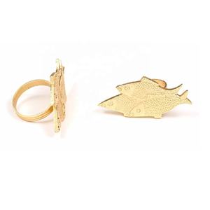 Anneau de serviette en métal fleur et feuille pour porte-tissu de table Anneaux de serviette décor de mariage Anneau de serviette idéal parfait pour toute occasion - Product Image 4