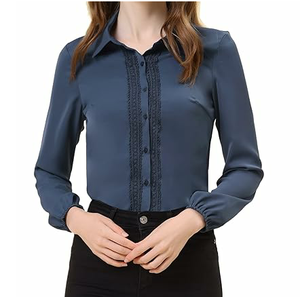Camisa de Vestir para Mujer, Manga Larga, Lino Puro, Casual, Entallada, Formal, Cómoda, para Damas - Product Image 6