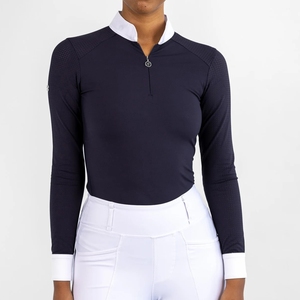 High Quality 4way Stretch Horse Riding Equestrian Shirt Top <b>Base</b> <b>Layer</b> Competition Show Shirt Polo in Soft Feel Technical Fabric - Product Image 2