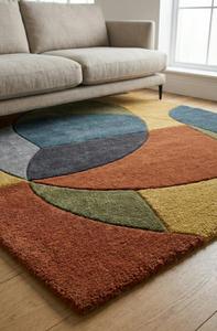 Modern Abstract Geometric Hand Tufted Wool Anti-Slip Medium Pile Cotton Canvas Backing Area Rug Soft <b>Plush</b> Color Block Living - Product Image 5