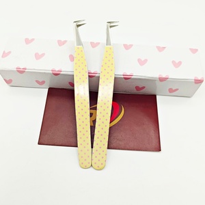 Pinces à cils professionnelles à motif pois, pinces à volume 90 degrés pour cils volumineux - Product Image 2