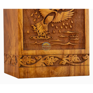 AYAANS Rosewood wooden Hand Carved Wooden Hot Selling cremation Urn <b>Box</b> for Adult Ashes Wholesale Cremation Urns (6X6X11)IN - Product Image 5
