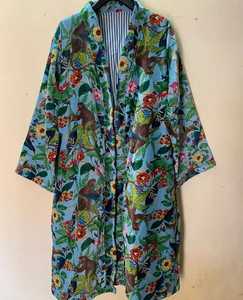 ชุดกิโมโนกำมะหยี่ลายเสือ ชุดคลุมกำมะหยี่ผ้าฝ้าย เสื้อแจ็คเก็ตกำมะหยี่ ชุดคลุมเจ้าสาว โดยผู้ผลิตและผู้ส่งออกชาวอินเดีย - Product Image 3