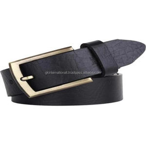 Ceinture décontractée pour hommes en cuir véritable de qualité exportée avec boucle en métal en nickel massif ou en laiton dans toutes les tailles personnalisées - Product Image 5