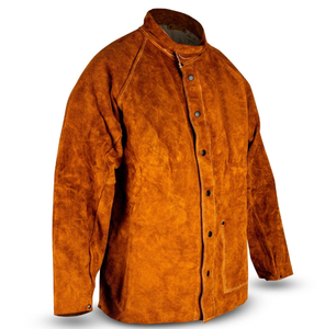 Best Selling Plus Size Breathable Welding <b>Jacket</b> Cow Hide Leather with Stand Collar for Spring Season - Product Image 2