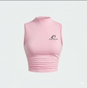 Camiseta sin mangas transpirable de punto para mujer, colección de verano, precio económico, ropa deportiva. - Product Image 5