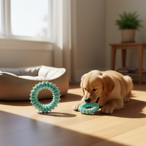 Denta Fun Ring Jouet à mâcher pour animaux de compagnie en caoutchouc naturel à la menthe 9 cm 12 cm - Product Image 3