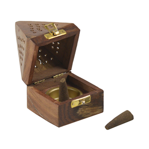Z.HANDICRAFTS Dark Wood Metal/Ceramic/Wood <b>Incense</b> Burner Indoor Home Decor Colored Theme Eco-Friendly Indian <b>Incense</b> Natural - Product Image 2