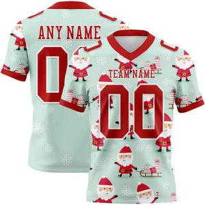 Camiseta de Fútbol Americano Sublimada Personalizada, Cuello en V, Manga Corta, Impresión Completa con Nombre del Equipo 00, Diseño de Acuarela, Uniforme Unisex para Adultos - Product Image 4