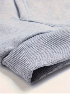 Sweat à capuche polaire pour homme, motif uni avec logo frontal, tissu respirant, coupe classique, anti-plis, coupe-vent - Product Image 5