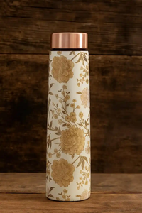 Floral Printed Pure <b>Copper</b> <b>Drinking</b> Water <b>Bottle</b> with Mirror Polish Finish Eco Friendly Metal <b>Bottle</b> for Healthy Water Storage - Product Image 3