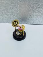 Reloj de arena náutico colgante de latón de 3.75'' con base de madera y brújula, decoración vintage