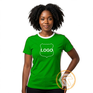 Alfa al por Mayor |   Camiseta de Verano para Mujer Kapa, de Algodón Ecológico, Transpirable, de Alta Calidad, en Rosa y Verde - Product Image 2