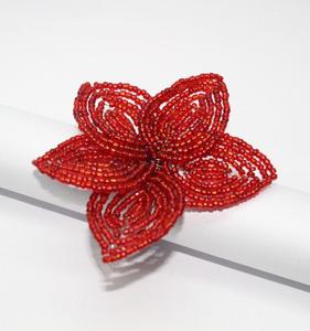 Anneaux de serviette ronds écologiques classiques en cristal style fleur de mariage - Product Image 2