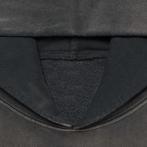 Sweat à capuche noir délavé épais personnalisé, style 'Entire Studios', coupe ample, en molleton, pour la vente en gros, fabricant de sweats à capuche vierges en gros - Product Image 2