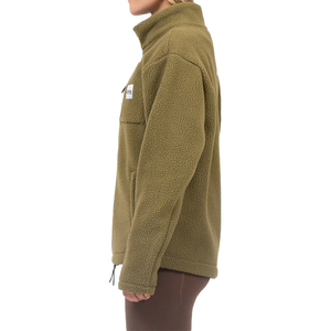 Chaqueta Premium de Forro Polar Sherpa Color Oliva Unisex, con Cierre, Térmica, Suave, Sostenible, OEM, Personalizable, para Ropa Urbana y Actividades al Aire Libre - Product Image 3