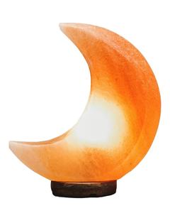 Lampe de sel rose de l'Himalaya en gros, de qualité supérieure, en forme de lune, lampe d'aromathérapie avec base en bois sculpté, style Amour - Product Image 1