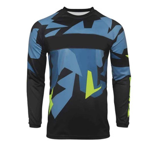 ชุดมอเตอร์ครอสผู้ชายแบบกำหนดเอง เสื้อแขนยาว กางเกงขายาว สีตัดต่อ พิมพ์ลายแบบรีดร้อน แห้งเร็ว ระบายอากาศ ป้องกันรังสียูวี สำหรับการแข่งขัน - Product Image 4