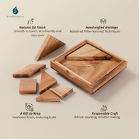 Tangram de Madera, Rompecabezas Creativo de Formas para Niños y Adultos, Nivel de Habilidad Principiante y Avanzado, Hecho en Tailandia, Marca SiamMandalay