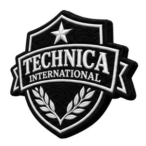 Parche Bordado Blanco y Negro con Escudo, Estrella y Corona de Laurel de Technica International para Chaquetas, Bolsas, Uniformes y Ropa - Product Image 2