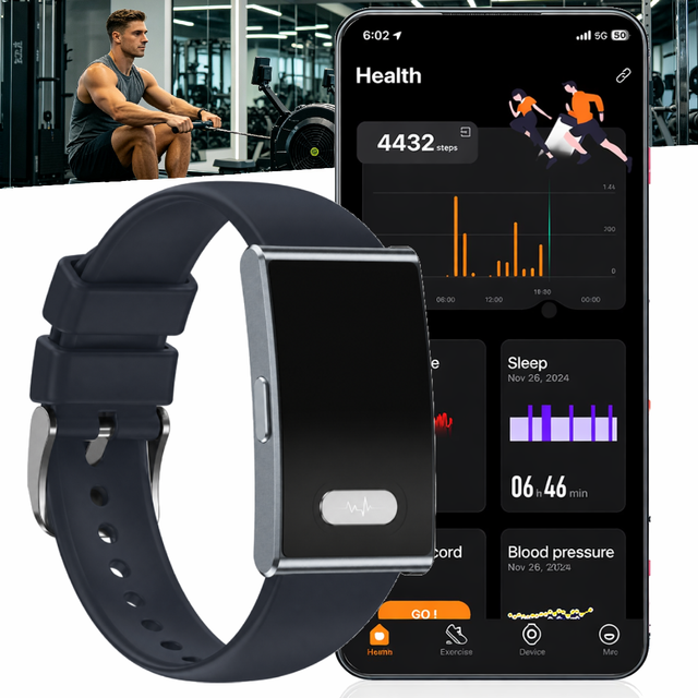 Wholesale ETQ17 Screenless Wellness Wristband ECG HRV SpO2 Heart Rate BP Sleep Temp Stress IP68 Magnetic Charge 15 Days Battery