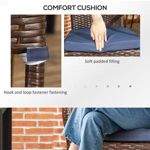 Sedia da Patio in Vimini Blu con Cuscino per Eleganti Cene all'Aperto |   Pieghevole, Adatto per Sport e Appartamenti" - Product Image 5