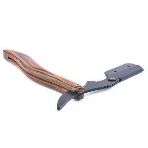 Hair <b>Cutter</b> Metal Single <b>Edge</b> Blade Straight Carbon Steel Safety Razor with Rubber Handle Right-Handed for Hair Thinning - Product Image 3