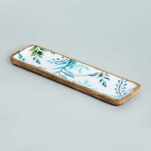 Bandeja de servicio de forma redonda de diseño de lujo con diseño impreso de esmalte en ella Hecho de madera Bandeja de uso de artículos de comedor Nueva llegada por FWE - Product Image 3