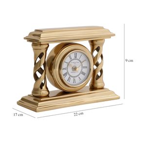 Brass Circular Desk <b>Clock</b> Traditional Design Golden Finish Silent Projection Eco-friendly Quartz Movement Needle Display <b>Battery</b> - Product Image 6