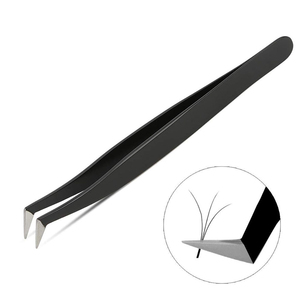 Pinces à cils personnalisées en acier inoxydable noir antidérapantes, outil professionnel pour cils de couleur noire - Product Image 5