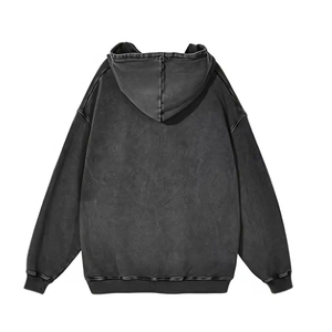 เสื้อฮู้ดดี้ปักลายผ้าฟลีซฟอกสีแบบย้อมกรด 100% ผ้าฝ้ายคุณภาพสูงสำหรับผู้ชาย ขายส่ง OEM เป็นมิตรกับสิ่งแวดล้อม สวมใส่สบายในฤดูหนาว รุ่นล่าสุด รับผลิตตามแบบ - Product Image 2