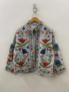 Veste d'hiver Boho vintage faite à la main avec broderie Suzani Vêtements d'extérieur unisexes Manteau en velours ethnique chic Design respirant - Product Image 2