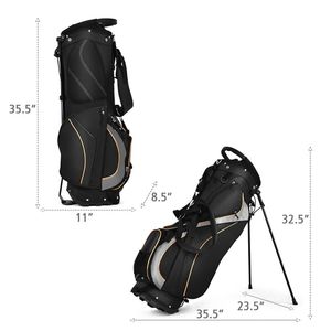 <b>Golf</b> Stand <b>Bag</b> 9 Inch Carry Divider with Zippered Pockets Silicone Material Portable Sports Storage for <b>Golf</b> <b>Clubs</b> - Product Image 4