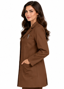 Blouse de laboratoire personnalisée pour femme, blanche, à manches longues, uniforme médical professionnel, respirante, en polycoton, pour hôpital et laboratoire - Product Image 2