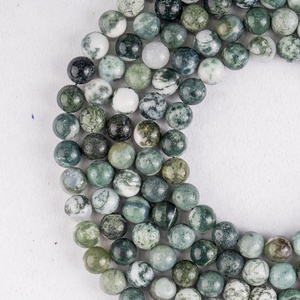 Natural <b>Moss</b> Agate 8mm Round Gemstone Loose Beads Polished Strand for Jewelry Making Wholesale - Product Image 4