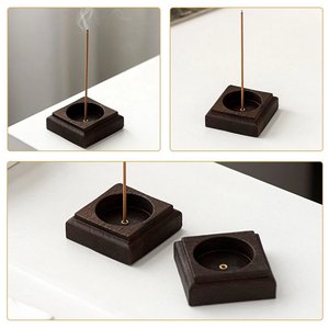 Porte-encens artisanal en bois, plateau décoratif pour bâtonnets d'encens, pour la prière, la méditation et le bien-être, utilisable toute l'année - Product Image 2