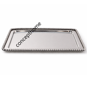 Bandeja Elegante, Sostenible y Ecológica de Metal Plateado, de Grado Comercial, Duradera, para Servir Té y Café en el Hogar o Restaurante - Product Image 1