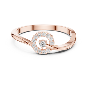Anillo Espiral de Oro Rosa con Diamantes Personalizado para Mujer, Anillo Abierto Redondo Minimalista, Joyería Fina para Regalo - Product Image 3
