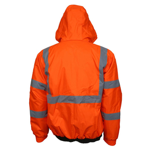Safety Jacket for Men Reflective High Visibility Hooded Jacket Hi-Vis Jacket with Pockets and Zipper Waterproof High Quality - Product Image 3