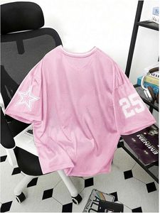 Maillot de football rose Genius 25 en mesh avec écusson étoile, personnalisable, fermeture à enfiler - Product Image 2