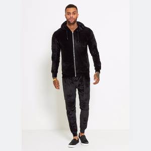 Survêtements de luxe personnalisés de haute qualité pour hommes, en velours, avec fermeture éclair, collection 2026 du fabricant - Product Image 1