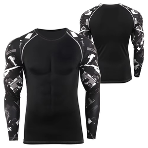 Camiseta de Compresión de Alta Calidad para Hombre, de Secado Rápido, Manga Larga, para Natación, con Estampado Sublimado en los Brazos, para BJJ - Product Image 3