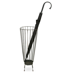 Porte-parapluie en laiton antique avec design cannelé pour entrée de maison, support décoratif de style vintage, structure en cadre - Product Image 4