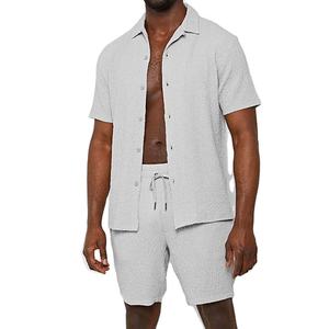 Conjunto de ropa deportiva para hombre, camisetas y pantalones cortos de temporada de verano, chándal informal, Camiseta de algodón 100% con logotipo impreso personalizado - Product Image 1