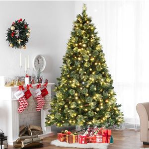 "650 LED 7ft PE PVC 9 modalità telecomando 1200 rami aghi di pino albero di natale di colore caldo verde" - Product Image 6