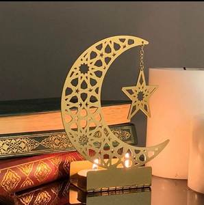Elegante minarete metálico de Ramadán con diseño de luna creciente para decoración de mesa en el hogar o la mezquita a bajo precio directamente del fabricante. - Product Image 6
