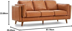 Sofá de 3 Plazas Tapizado de Lujo Estilo Mid-Century, con Madera Sólida y Reposabrazos de Madera, Máxima Comodidad, para Salón de Hotel - Product Image 5