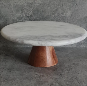 Wedding Wood And <b>Marble</b> <b>Cake</b> Pastry <b>Stand</b> for Baking Custom Manufacturer Hand Painted White <b>Marble</b> <b>Cake</b> <b>Stand</b> - Product Image 1